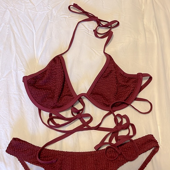 NWOT Dark Red String Bikini - Picture 5 of 9